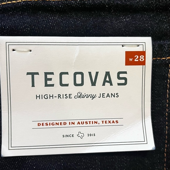 Tecovas High rise blue skinny jeans women’s NWT W28 Inseam 29 - Picture 6 of 13